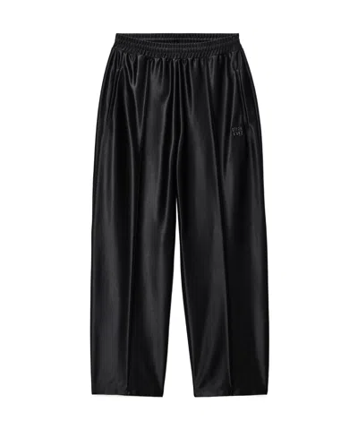 Alexander Wang Satin Track Pants In Black