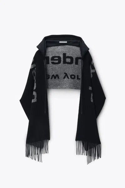 Alexander Wang Scarf Hoodie In Black