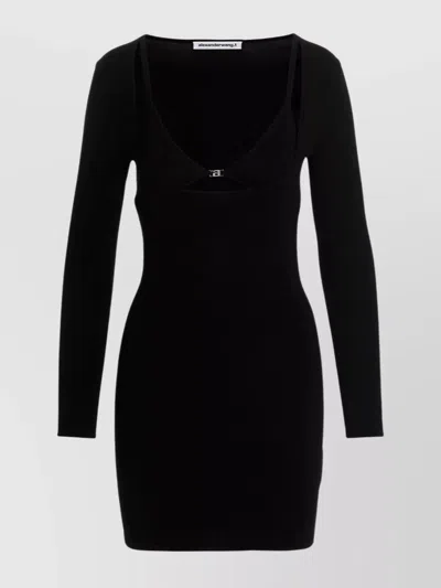 Alexander Wang 'scoop Neck Fitted Mini Dress' In Black
