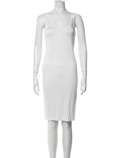 Pre-owned Alexander Wang Scoop Neck Knee-length Dress In White
