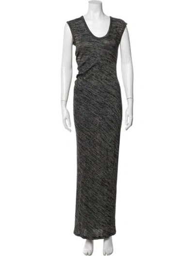 Pre-owned Alexander Wang Scoop Neck Long Dress In Black