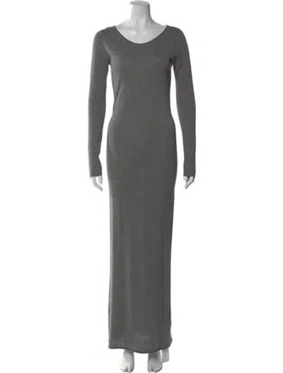 Pre-owned Alexander Wang Scoop Neck Long Dress In Gray