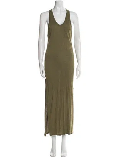 Pre-owned Alexander Wang Scoop Neck Long Dress In Green
