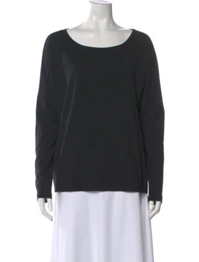 Pre-owned Alexander Wang Scoop Neck Long Sleeve Top In Black