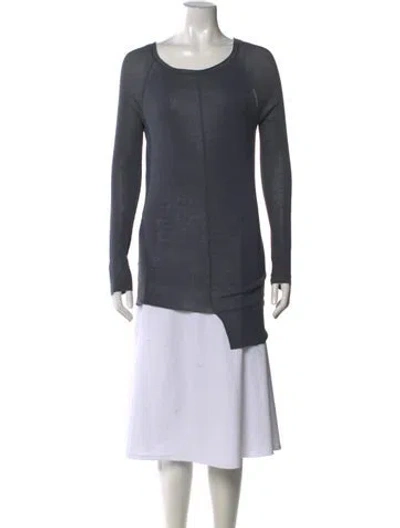 Pre-owned Alexander Wang Scoop Neck Long Sleeve Top In Gray