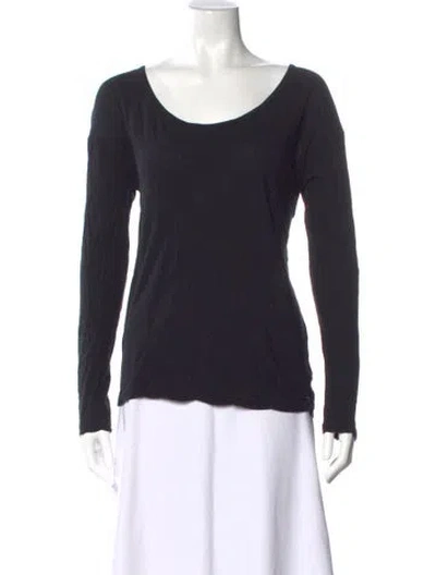 Pre-owned Alexander Wang Scoop Neck Long Sleeve T-shirt In Black