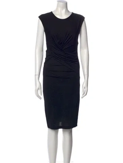 Pre-owned Alexander Wang Scoop Neck Midi Length Dress In Black