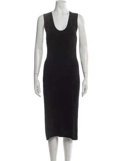 Pre-owned Alexander Wang Scoop Neck Midi Length Dress In Black