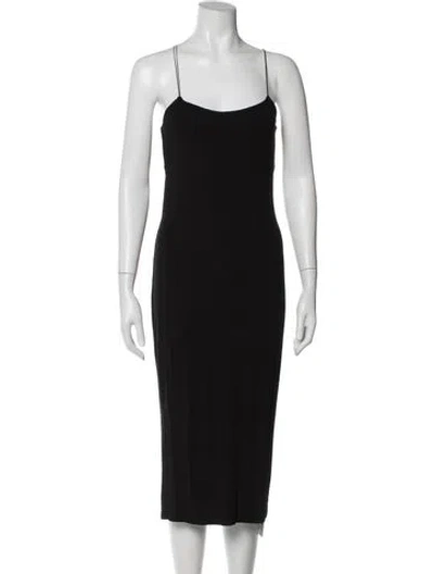 Pre-owned Alexander Wang Scoop Neck Midi Length Dress In Black