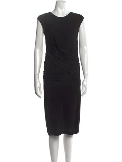 Pre-owned Alexander Wang Scoop Neck Midi Length Dress In Black