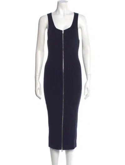 Pre-owned Alexander Wang Scoop Neck Midi Length Dress In Blue