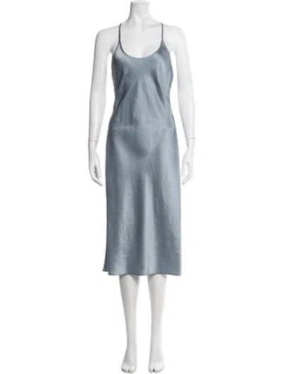 Pre-owned Alexander Wang Scoop Neck Midi Length Dress In Blue