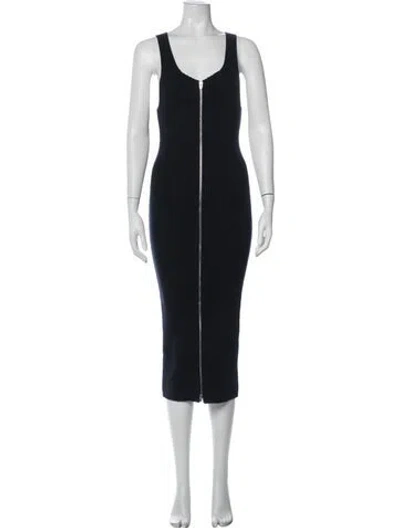 Pre-owned Alexander Wang Scoop Neck Midi Length Dress In Blue