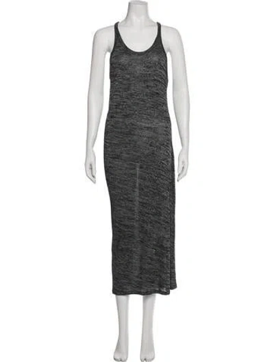 Pre-owned Alexander Wang Scoop Neck Midi Length Dress In Gray