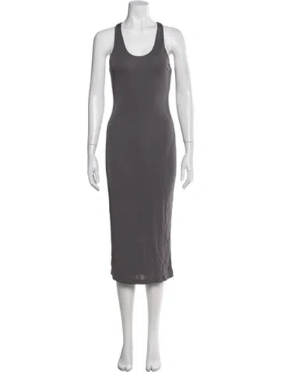 Pre-owned Alexander Wang Scoop Neck Midi Length Dress In Gray