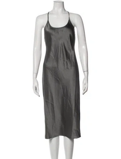 Pre-owned Alexander Wang Scoop Neck Midi Length Dress In Grey