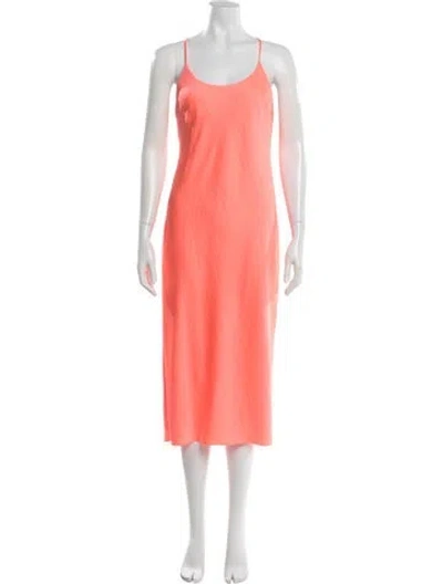 Pre-owned Alexander Wang Scoop Neck Midi Length Dress In Orange