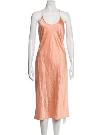 Pre-owned Alexander Wang Scoop Neck Midi Length Dress In Orange