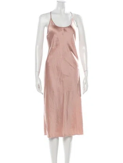 Pre-owned Alexander Wang Scoop Neck Midi Length Dress In Pink