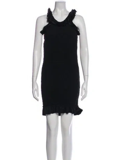 Pre-owned Alexander Wang Scoop Neck Mini Dress In Black