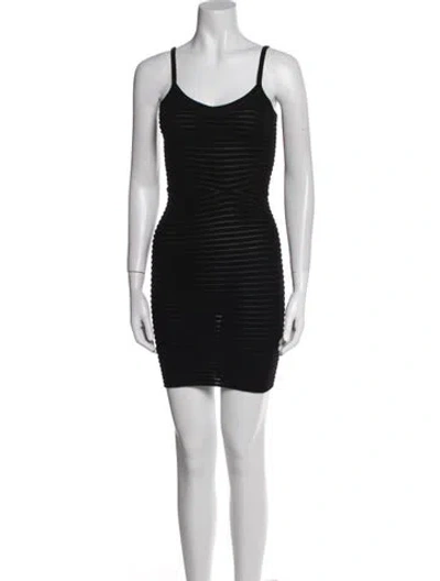 Pre-owned Alexander Wang Scoop Neck Mini Dress In Black