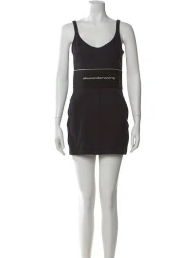 Pre-owned Alexander Wang Scoop Neck Mini Dress In Black