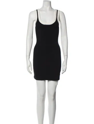 Pre-owned Alexander Wang Scoop Neck Mini Dress In Black