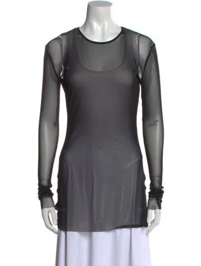 Pre-owned Alexander Wang Scoop Neck Mini Dress In Gray