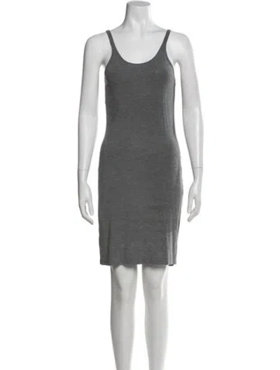 Pre-owned Alexander Wang Scoop Neck Mini Dress In Gray