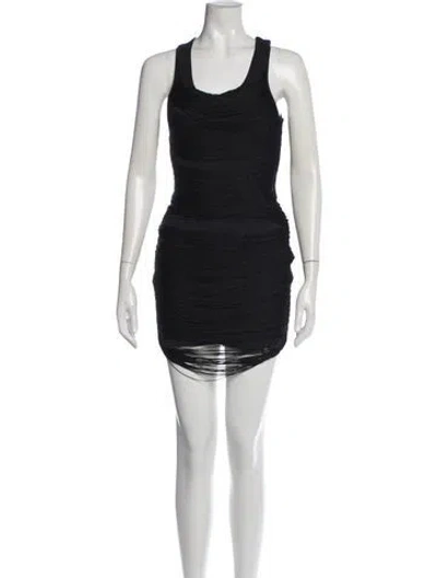 Pre-owned Alexander Wang Scoop Neck Mini Dress In Gray