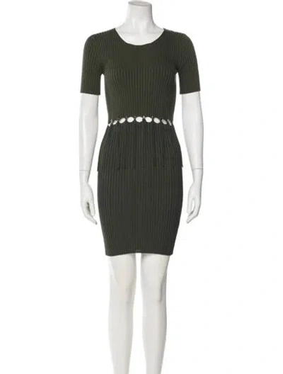Pre-owned Alexander Wang Scoop Neck Mini Dress In Green