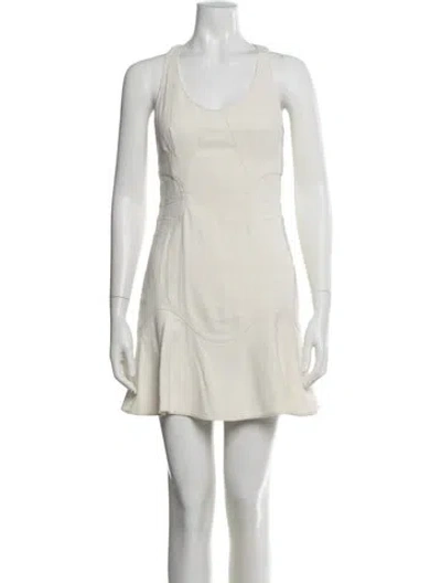 Pre-owned Alexander Wang Scoop Neck Mini Dress In Neutral