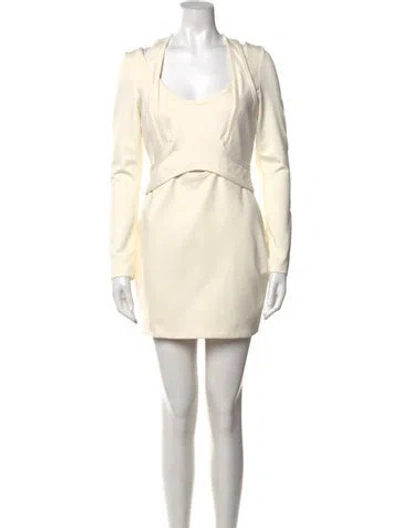 Pre-owned Alexander Wang Scoop Neck Mini Dress In Neutral