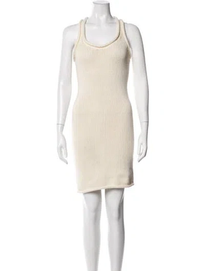 Pre-owned Alexander Wang Scoop Neck Mini Dress In Neutrals
