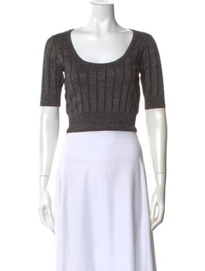 Pre-owned Alexander Wang Scoop Neck Short Sleeve Crop Top In Multi