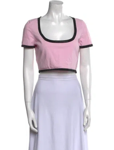 Pre-owned Alexander Wang Scoop Neck Short Sleeve Crop Top In Pink