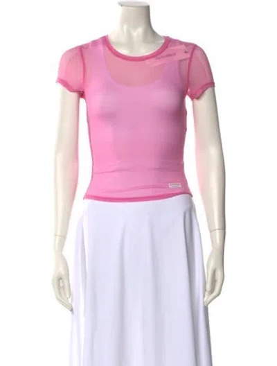 Pre-owned Alexander Wang Scoop Neck Short Sleeve Crop Top In Pink