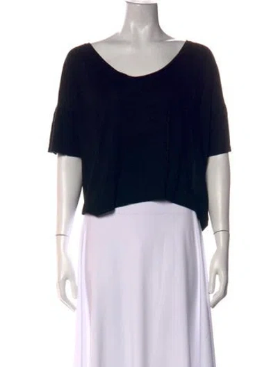 Pre-owned Alexander Wang Scoop Neck Short Sleeve Top In Black