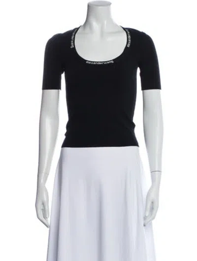Pre-owned Alexander Wang Scoop Neck Short Sleeve T-shirt In Black