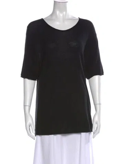 Pre-owned Alexander Wang Scoop Neck Short Sleeve T-shirt In Black