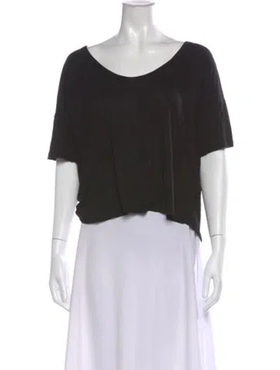 Pre-owned Alexander Wang Scoop Neck Short Sleeve T-shirt In Black