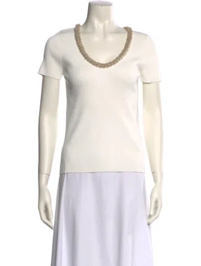 Pre-owned Alexander Wang Scoop Neck Short Sleeve T-shirt In Neutral