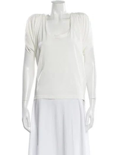 Pre-owned Alexander Wang Scoop Neck Short Sleeve T-shirt In White