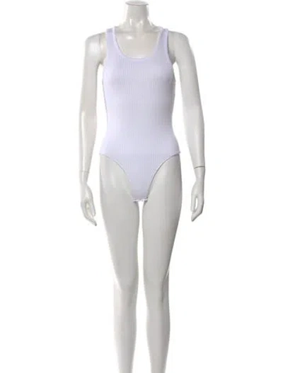 Pre-owned Alexander Wang Scoop Neck Sleeveless Bodysuit In White