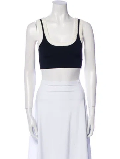Pre-owned Alexander Wang Scoop Neck Sleeveless Crop Top In Black
