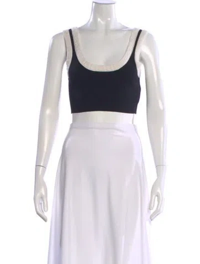Pre-owned Alexander Wang Scoop Neck Sleeveless Crop Top In Black