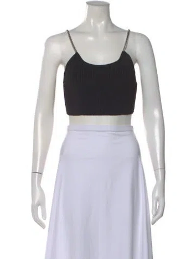 Pre-owned Alexander Wang Scoop Neck Sleeveless Crop Top In Black