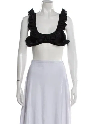 Pre-owned Alexander Wang Scoop Neck Sleeveless Crop Top In Green