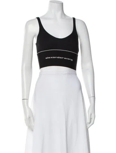 Pre-owned Alexander Wang Scoop Neck Sleeveless Sports Bra In Black