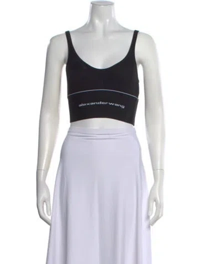 Pre-owned Alexander Wang Scoop Neck Sleeveless Sports Bra In Black